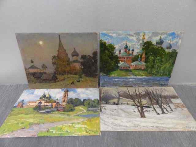 Appraisal: KOROBOV V A Russian Oils on Board ''Pereslar Zalleskys Monastery