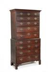 Appraisal: CHEST ON CHEST - American Cherry Chippendale two-part chest-on-chest ca