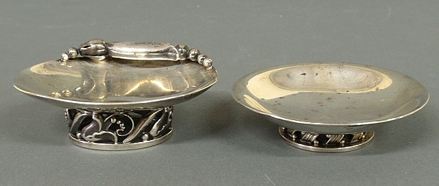 Appraisal: - Two small Georg Jensen sterling silver dishes- an oblong