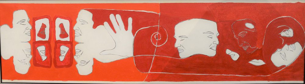 Appraisal: Thomas Kuppler American th Century Untitled in Red acrylic on