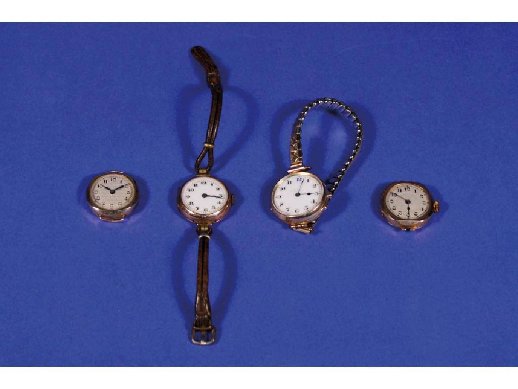 Appraisal: A VICTORIAN LADIES CT GOLD WRISTWATCH the white enamelled dial