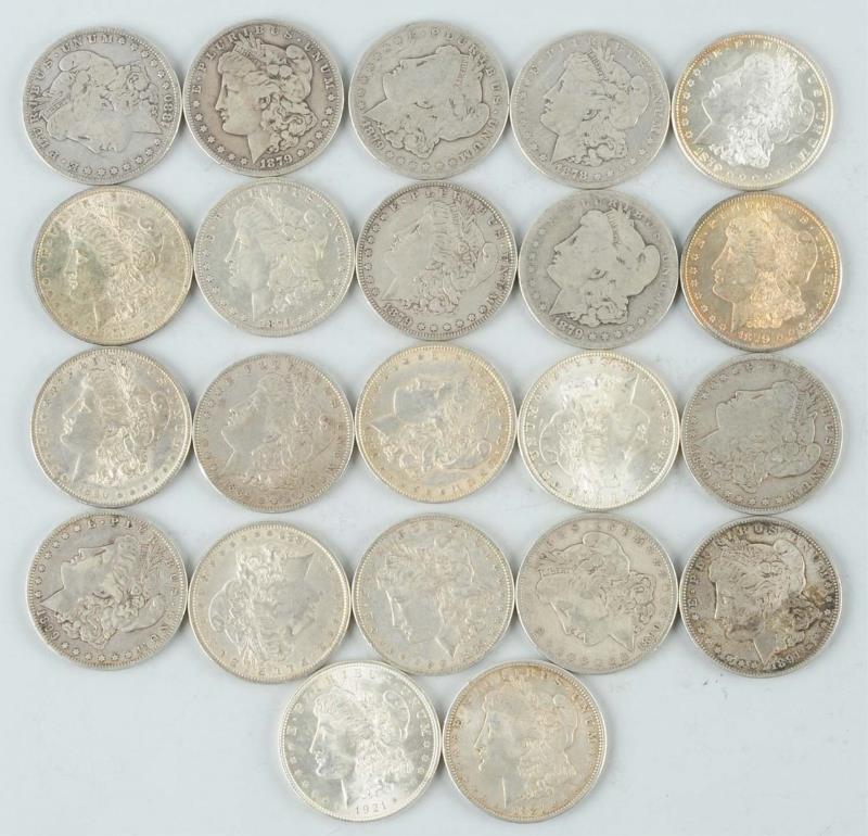 Appraisal: Lot of Morgan Silver Dollars Mostly five AU-MS one MS