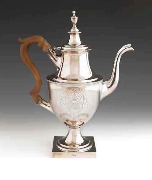 Appraisal: Philadelphia silver coffee pot ca bearing the touch of Joseph