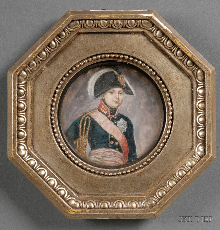 Appraisal: Portrait Miniature on Ivory of Tsar Alexander I late th