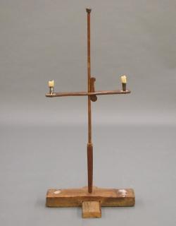 Appraisal: Primitive candlestand A th century New England candlestand Mixed wood