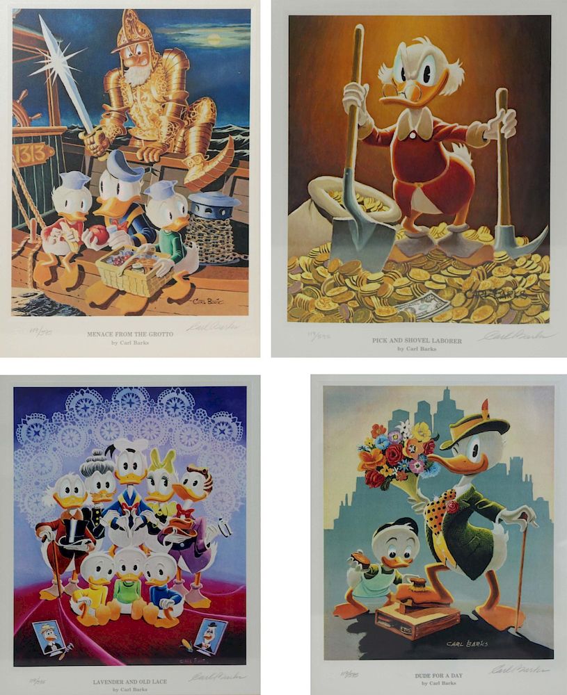 Appraisal: CARL BARKS AMERICAN - Grouping of Four Lithographs To Include