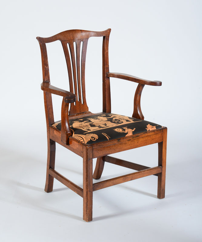 Appraisal: GEORGE III MAHOGANY ARMCHAIR x x in Estimate -