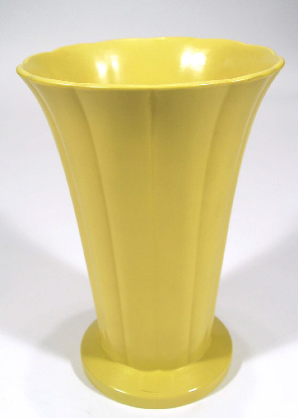 Appraisal: Wedgwood Keith Murray fluted vase decorated with yellow glaze factory