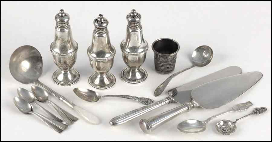 Appraisal: COLLECTION OF STERLING SILVER TABLE ARTICLES Comprised of three weighted