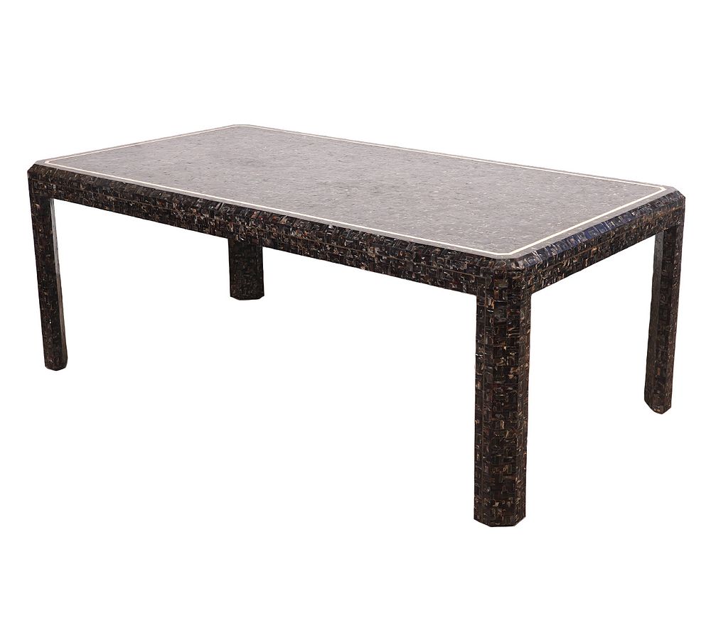 Appraisal: Maitland Smith Tessellated Abalone Dining Table Dining table by Maitland