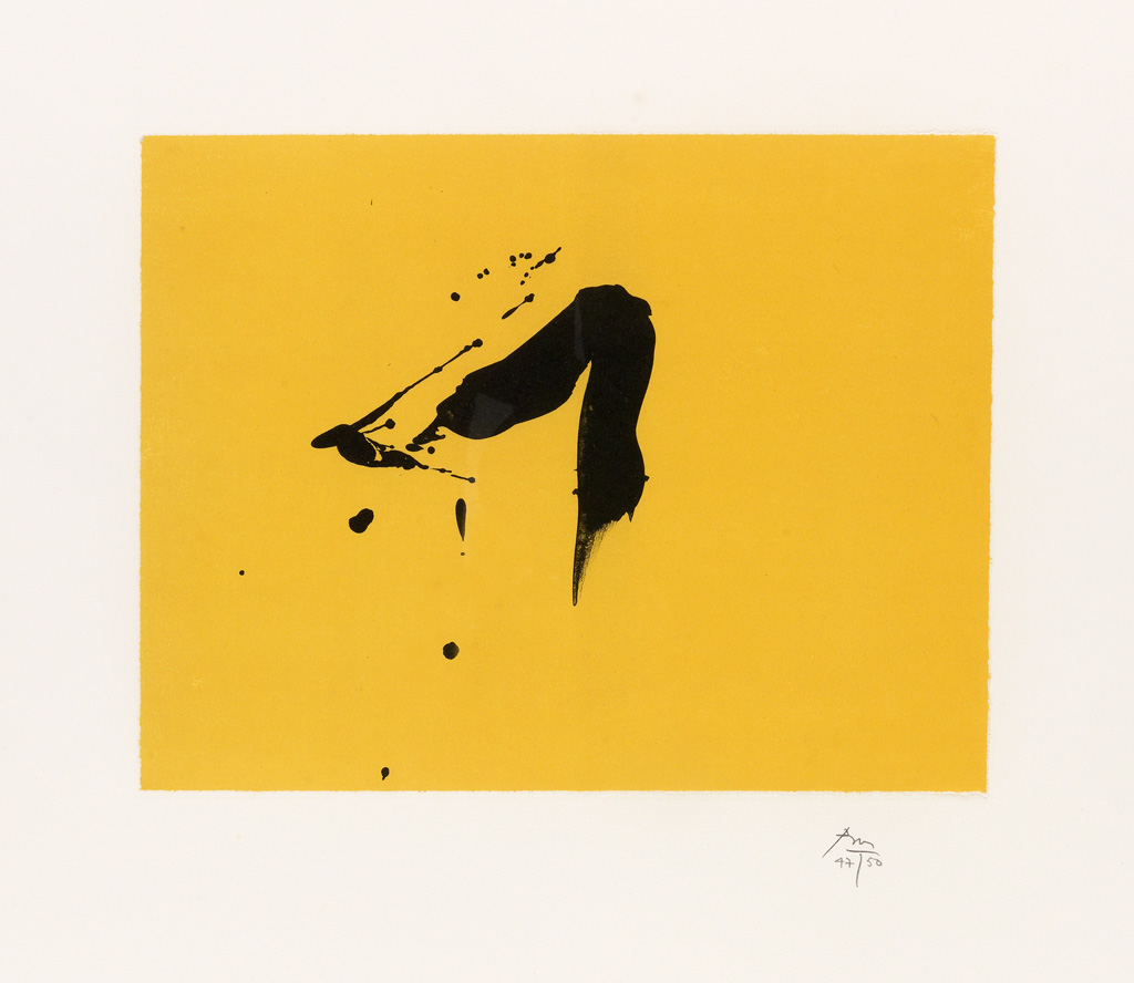 Appraisal: ROBERT MOTHERWELL Black Sun Lithograph printed in black and yellow