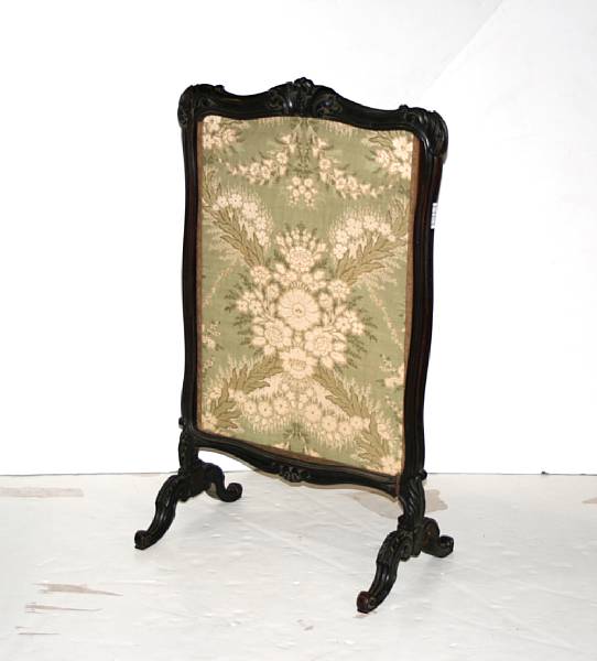 Appraisal: A Rococo style rosewood and needlepoint fire screen late th