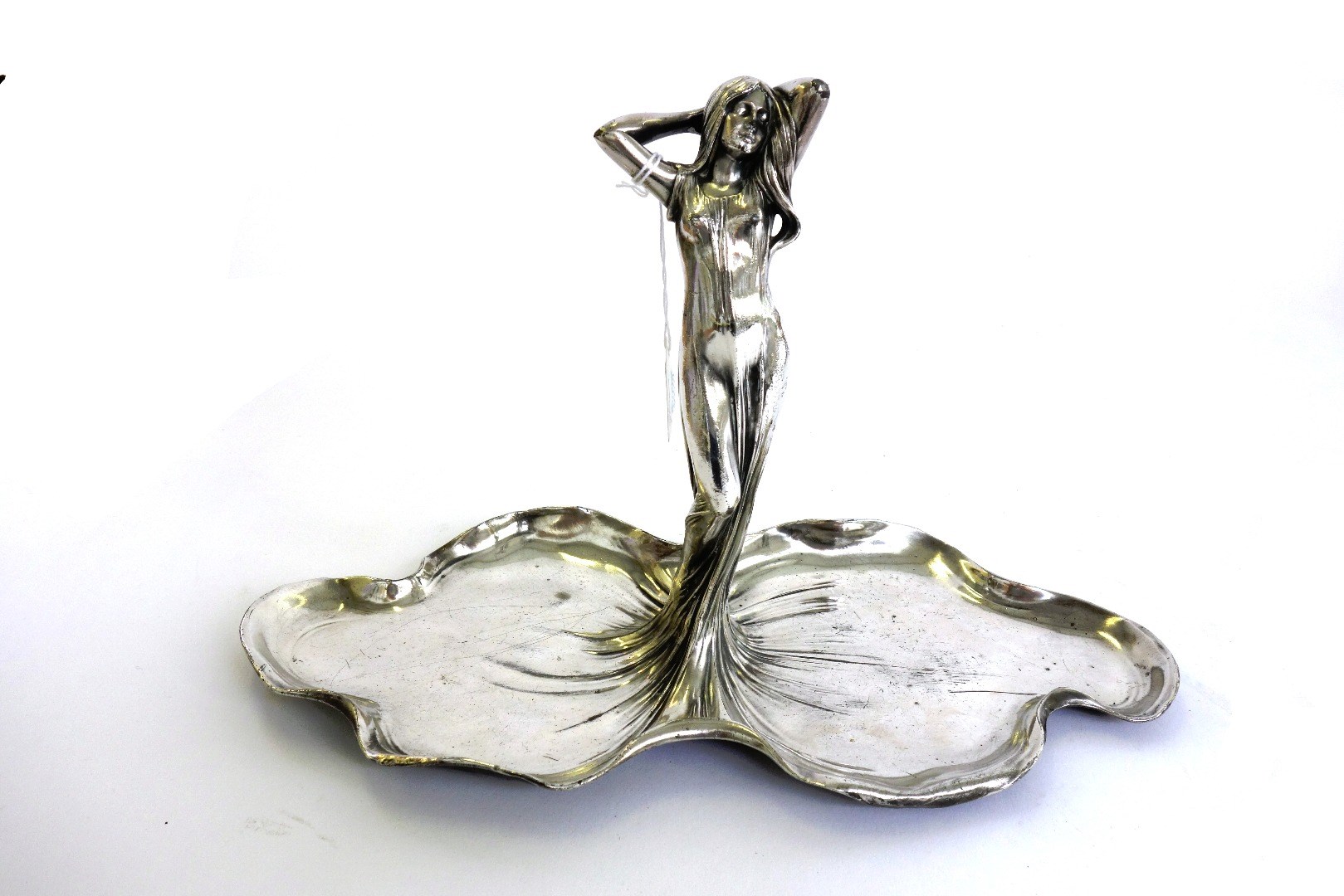 Appraisal: A WMF silvered metal figural dish circa modelled as an