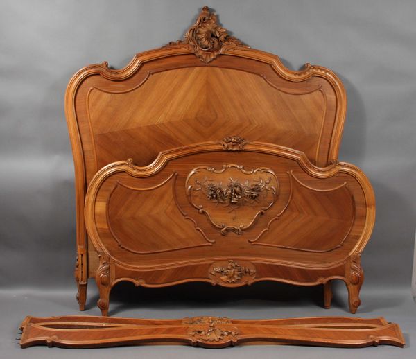 Appraisal: Late th Century French carved walnut and fruitwood full size