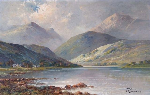 Appraisal: FRANCES E JAMIESON British - Highland Loch Scene signed lower