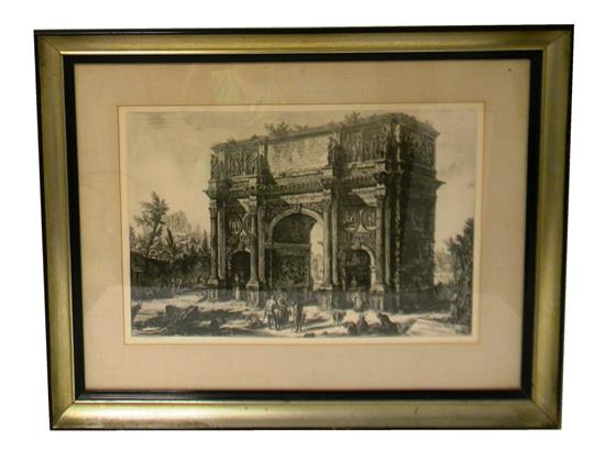 Appraisal: After Giovanni Battista Piranesi Italian - copper engraving of an