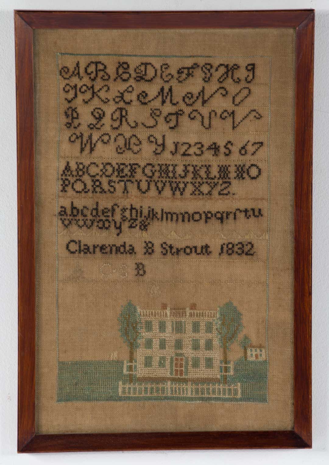 Appraisal: th c American needlework sampler dated Worked by Clarenda B