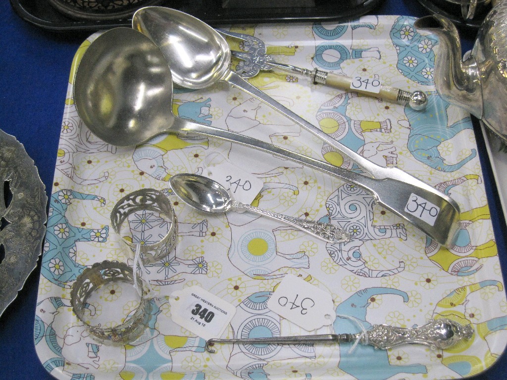 Appraisal: Tray lot of EP - table spoon ladle napkin rings