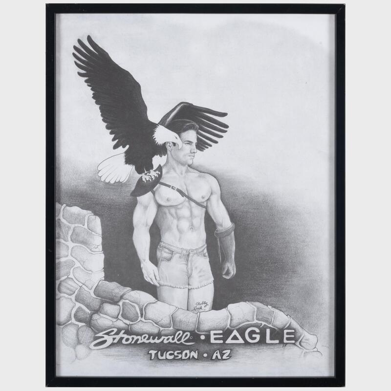 Appraisal: Bobby Cook Stonewall Eagle Drawing Photomechanical reproduction on paper x