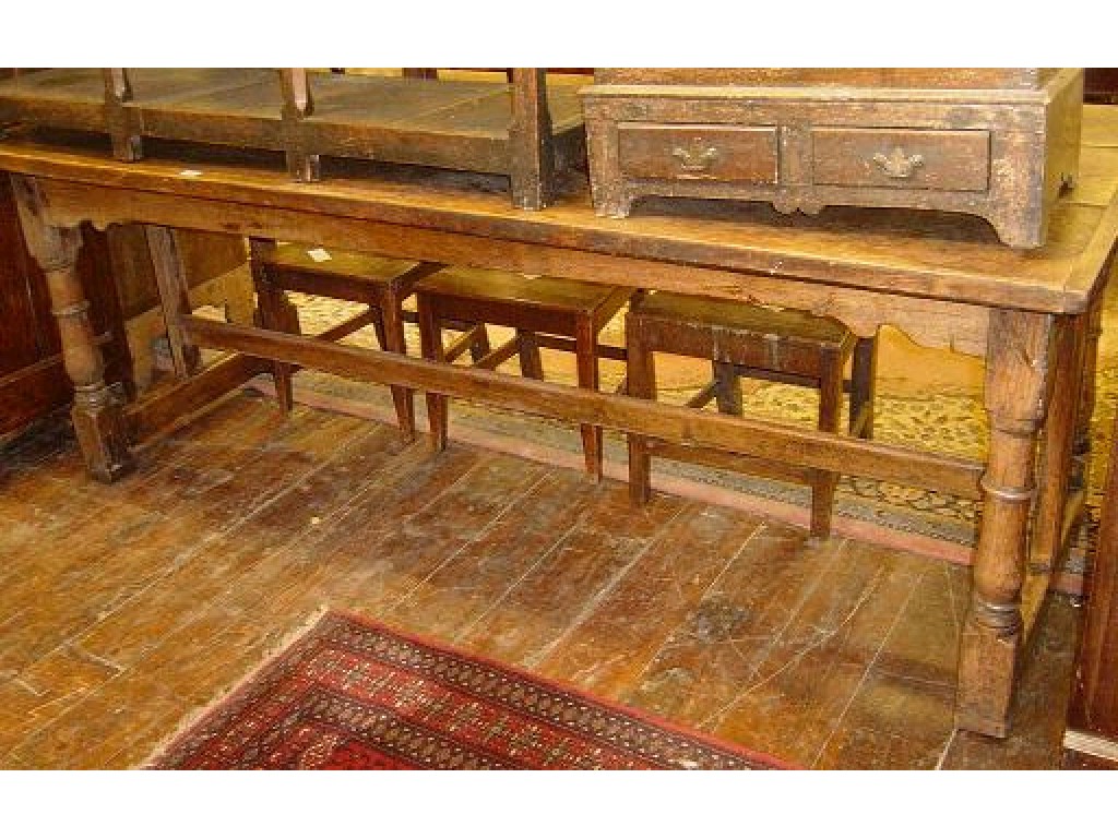 Appraisal: An th century Welsh oak refectory table the rectangular boarded