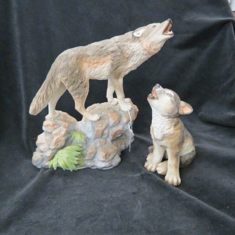 Appraisal: Lenox Porcelain Figurines grey wold pup excellent