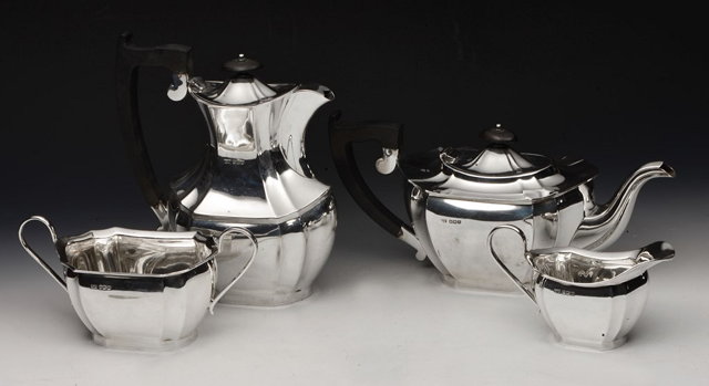 Appraisal: A SILVER FOUR PIECE TEA AND COFFEE SET of shaped