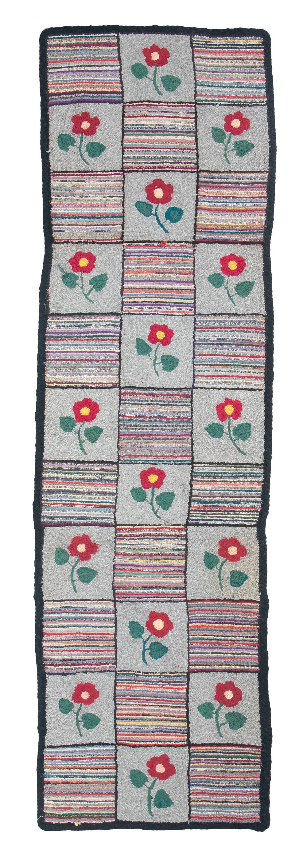 Appraisal: HOOKED RUG X MID- TH CENTURYHOOKED RUG ' X '