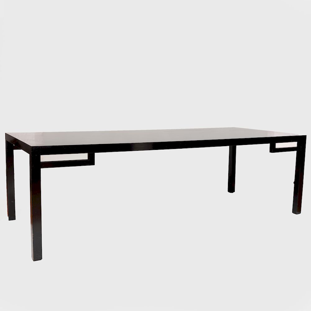 Appraisal: Modern Black Lacquer Dining Table in x ft x in