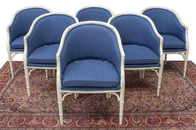 Appraisal: lot of Contemporary armchairs late th c white painted faux