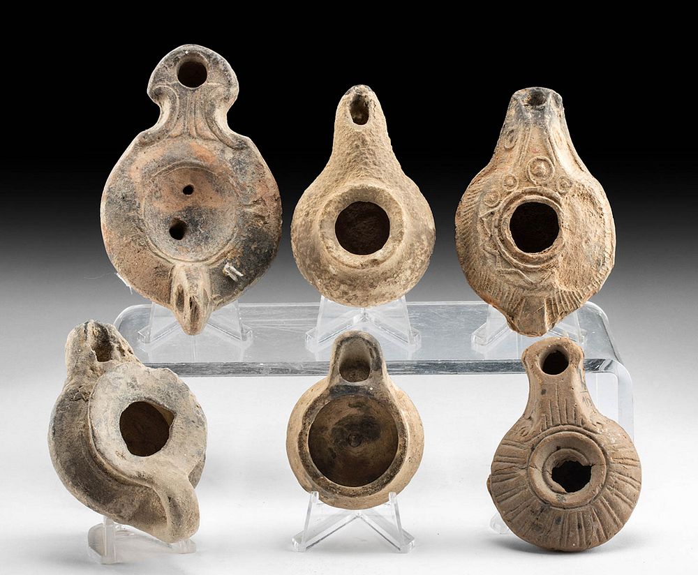 Appraisal: Roman Greek Pottery Oil Lamps of Diverse Forms Greece early