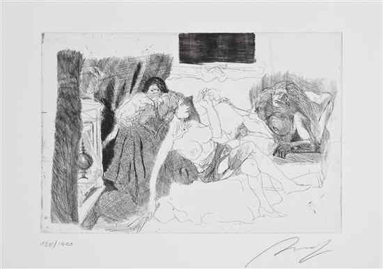 Appraisal: Alfred Hrdlicka Austrian - Muster ohne Worte-Studie zu Makart etching