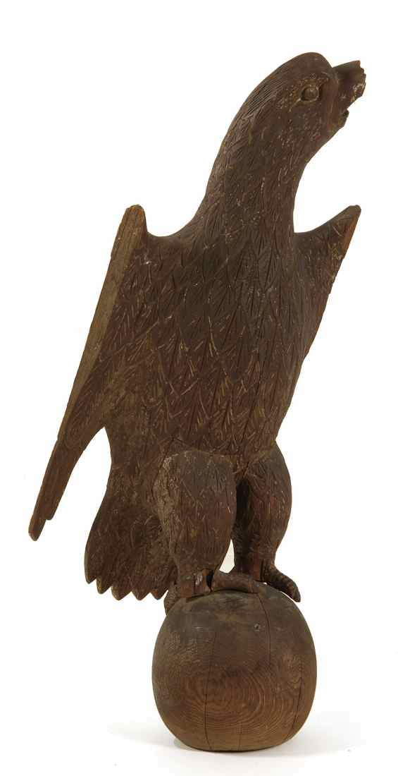 Appraisal: CARVED WOODEN EAGLE American Mid- th CenturySchool of John Bellamy