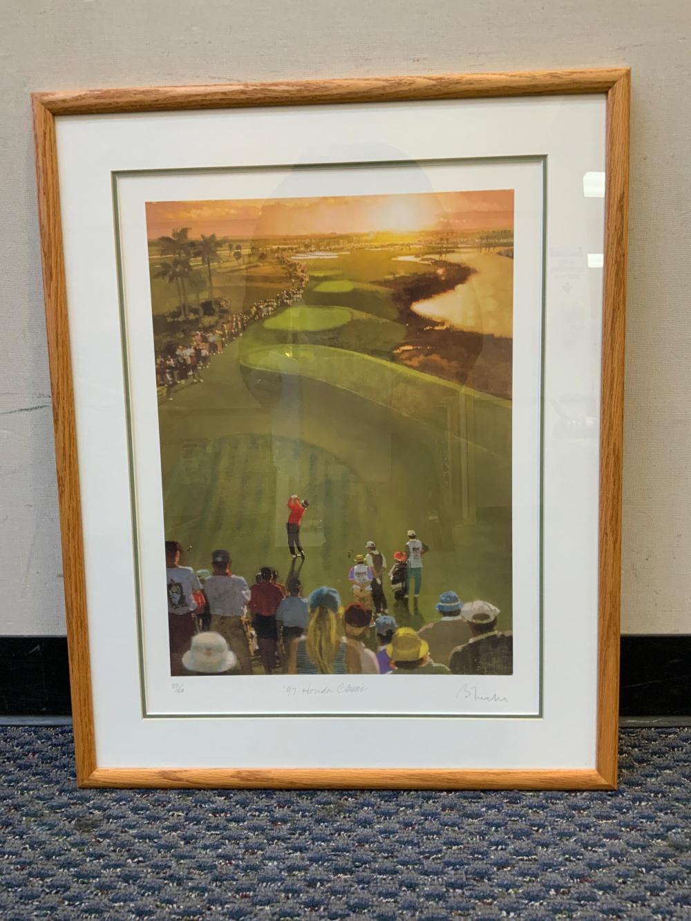 Appraisal: Bernard Bernie Fuchs American Honda Classic Color Lithograph Frame x