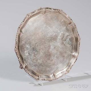 Appraisal: George II Sterling Silver Salver London - maker's mark IC