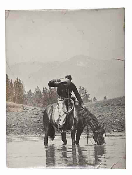 Appraisal: Charles J Belden Photograph of a Cowboy Horse at a