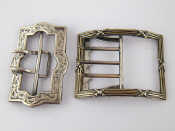 Appraisal: Two silver buckles a late Victorian engraved belt buckle Birmingham