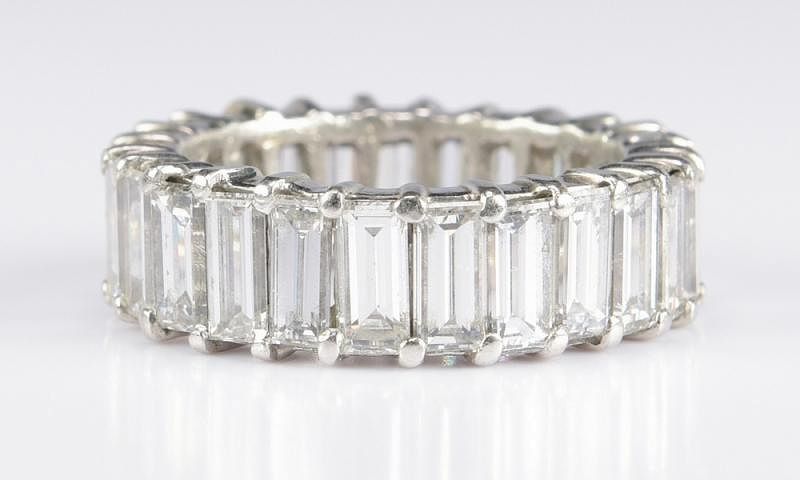 Appraisal: Baguette Dia Plat Eternity Ring ct T W Ladies baguette