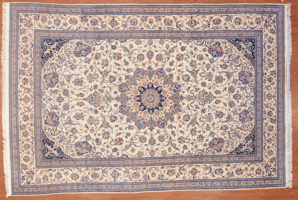 Appraisal: Nain Rug Persia x late th century hand knotted wool