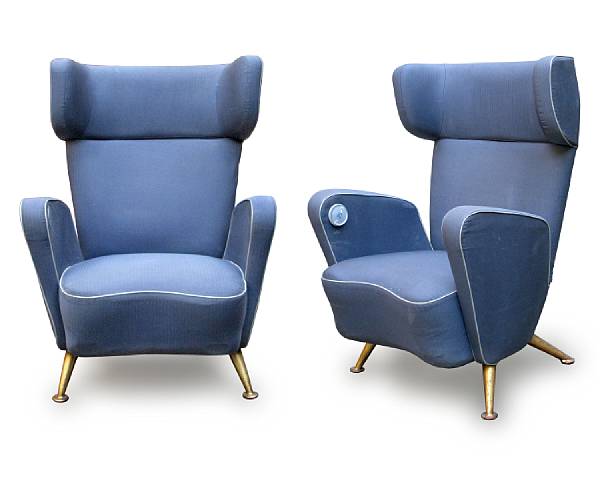 Appraisal: A pair of Giulio Minoletti and Gio Ponti Settebello wing