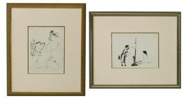 Appraisal: lot of Framed heliogravures photogravures on paper unsigned after the