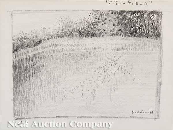 Appraisal: Rolland Harve Golden American Louisiana b April Field pencil drawing