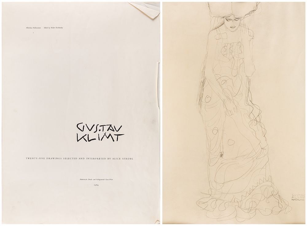 Appraisal: GUSTAV KLIMT TWENTY-FIVE DRAWINGS SELECTED AND INTERPRETED BY ALICE STROBL