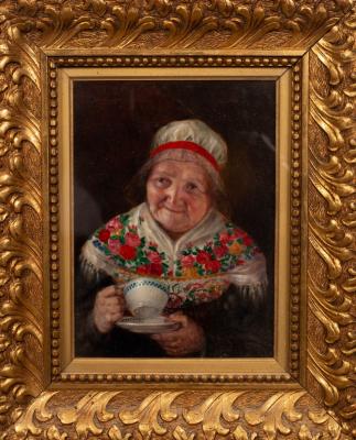 Appraisal: Joseph Jost - Portrait of an Old Lady wearing a