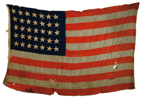 Appraisal: STAR CIVIL WAR AMERICAN FLAG ' x ' All hand-sewn