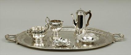 Appraisal: Six Silver Articles Including a Tiffany Co sterling silver breakfast