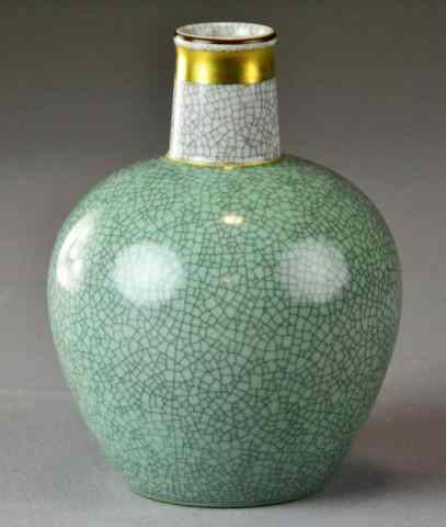 Appraisal: Royal Copenhagen Celadon Crackle VaseBalluster form with celadon ground crackle