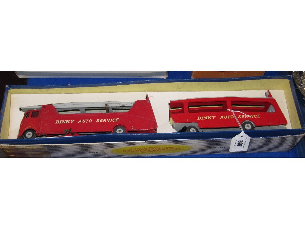 Appraisal: Dinky car carrier with trailer no in box