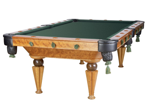 Appraisal: JOHN DUNNIGAN Cherry and mahogany billiards table with slate top