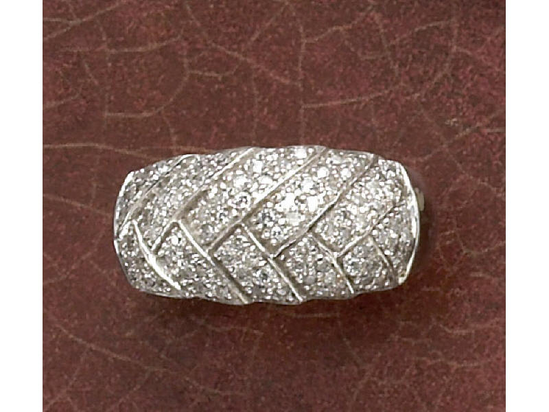 Appraisal: DIAMOND RING k white gold diamond ring with pave set