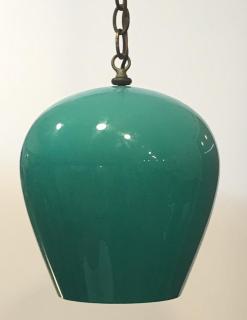 Appraisal: Venini Italian Pendant Light by Massimo Vignelli Turquoise glass pendant